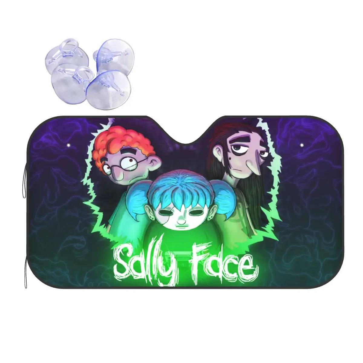 Sally Face Parabrezza Parasole Gioco Horror Funny Car Front Window Visor 76X140Cm Parasole Visiera Accessori Coperture
