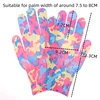 2PCS Breathable Women Garden Gloves Printed Pink Nylon Work Non-Slip Household Labor Protection Gloves For Mechanic Construction 4
