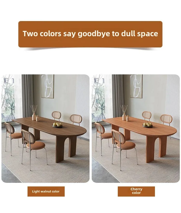 Solid Wood Island Dining Table Integrated Special-shaped Rectangular Wall Oval Household Desk Dining Table And Chair Combination