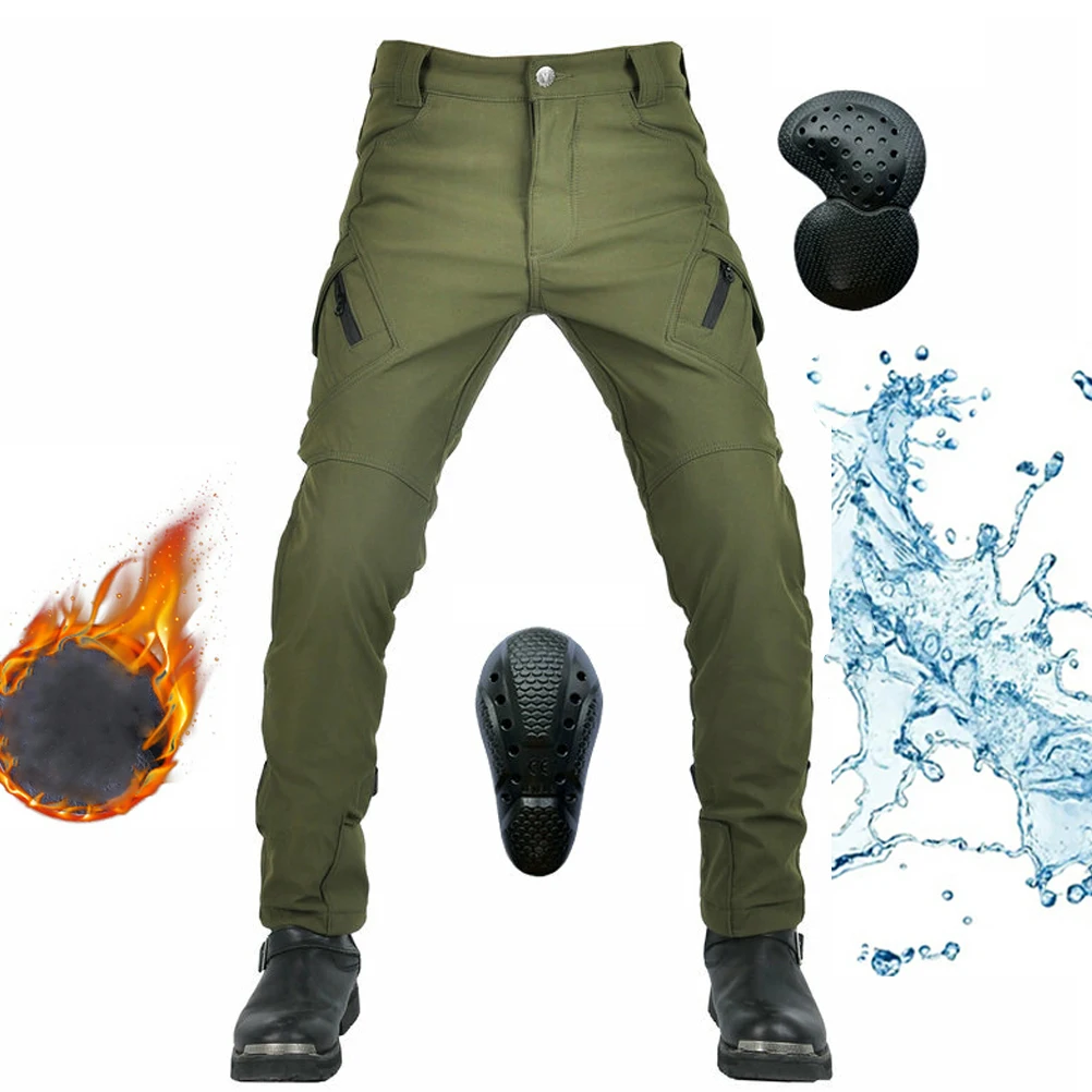 Winter Plus Velvet Waterproof Men Motorcycle Riding Pants Rainproof