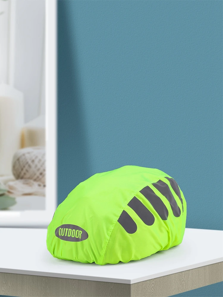 Bike helmet cover 1 Pcs Bike Helmet Rain With Reflective Strip Waterproof Windproof High Visibility Cycling Ride Gear