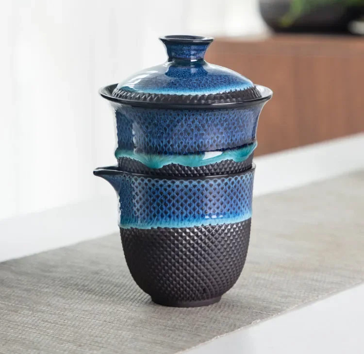 Description Picture 6 of itemChinese Kung Fu Travel Tea Set Ceramic Glaze Teapot Teacup Gaiwan Porcelain Teaset Kettles Teaware Sets Drinkware Ceremony