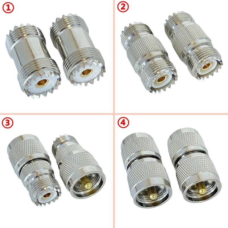 1Pcs SO239 UHF Weibliche Jack Zu SO239 PL259 UHF Männlich Weiblich Gerade Stecker UHF Zu UHF Weibliche RF Schnelle lieferung Messing Kupfer