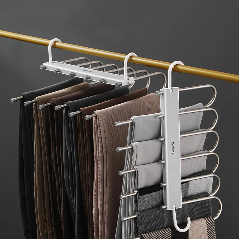 6in1StainlessSteelFoldingPantsHangerMultilayerClothes