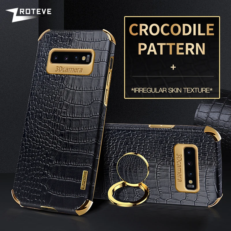 Custodia S10 Zroteve Custodia In Pelle Modello Coccodrillo Per Samsung Galaxy S10 Plus S20 S21 S23 Fe S22 Ultra Note 20 10 Lite Plus Custodie
