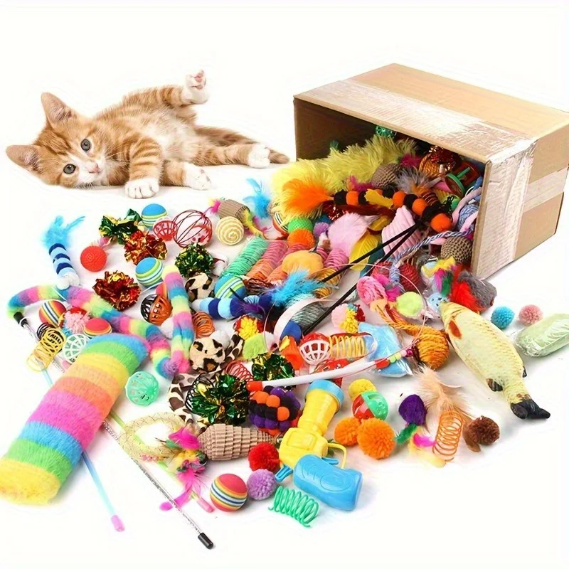 41/26-Piece Mixed Cat Toy Bundle - Random Colors, Styles, and Sizes of ...