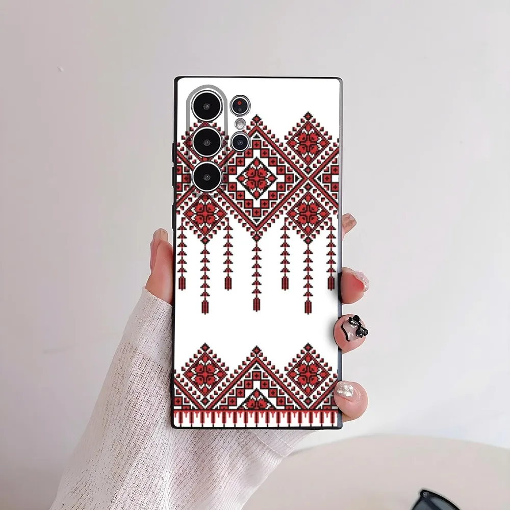 Ukraine O-Ornament Muster Handyhülle für Samsung Galaxy S25 S24 S22 S23 Ultra S21 S20 Plus 5G Frosted Non-Slip Full Soft Cover – Detail 9