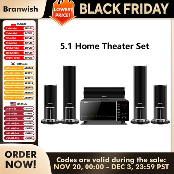 5.1 Home Theater Set 60W Bluetooth Speaker Surround Sound System Subwoofer Speakers Audio Set For Gamer Karaoke KTV Home Cinema