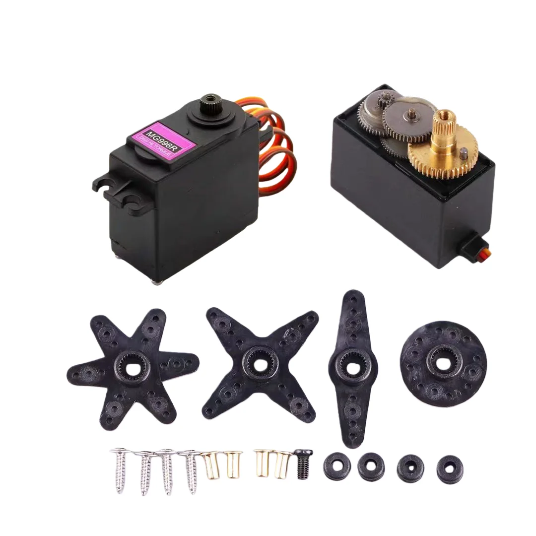 Comparaison entre servo numérique MG996R 11kg RC et une pièce de monnaie pour échelle.