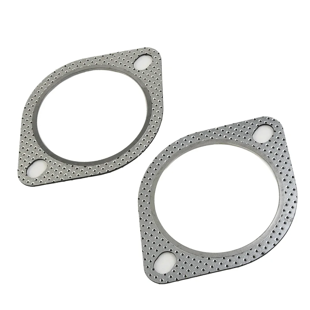 Car Downpipe Flange Gasket Exhaust System 76mm Accessories Metal Multi Layer Reinforced 2x3" Inch exhaust gasket
