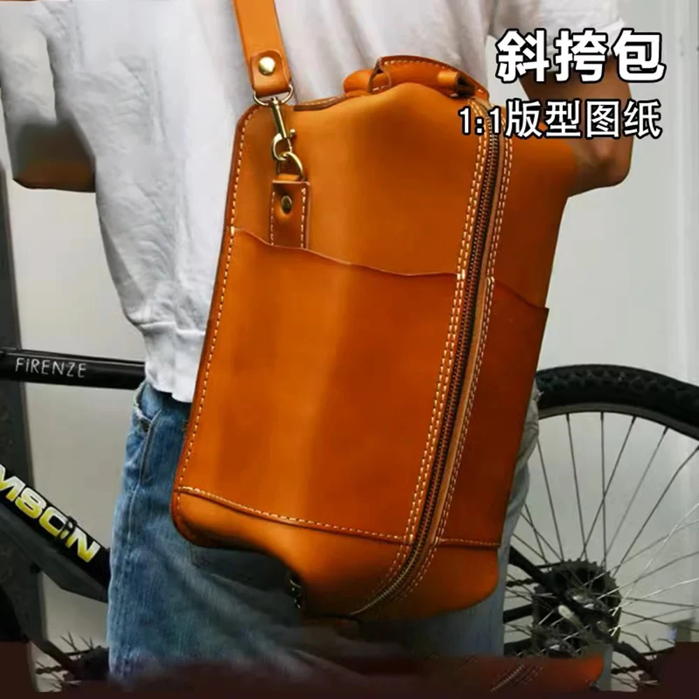heavy duty kraft paper sewing pattern leather craft big size shoulder bag die cutting template 38.5x26cm