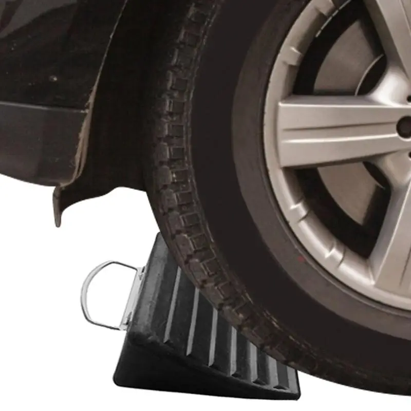 

Wheel Chocks For Trucks Heavy Duty Rubber Wedge With Reflective Strip Front And Back Tires Chock Block For Camper Trailer RV