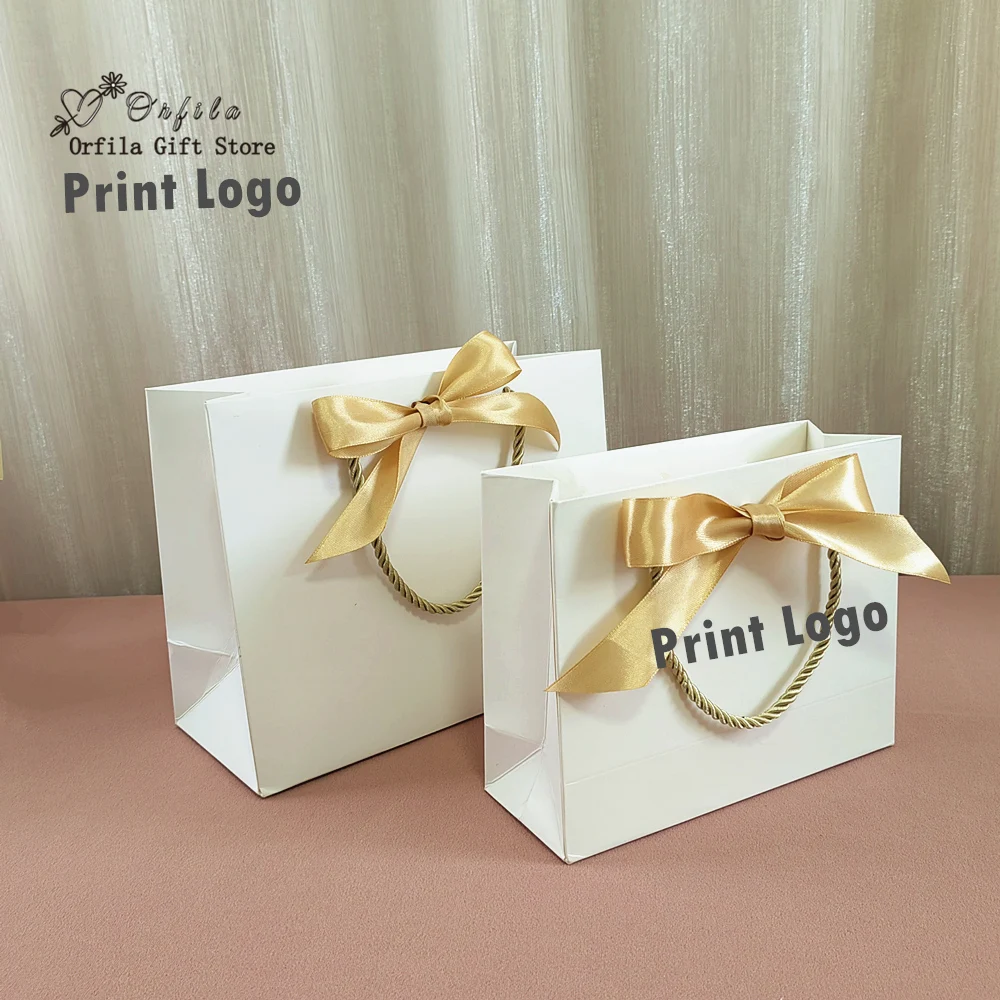 5 Pcs Custom Logo Kraft paper bag handbag clothing store handbag clothes  shoebox bag wig package bags wedding gifts packages - AliExpress