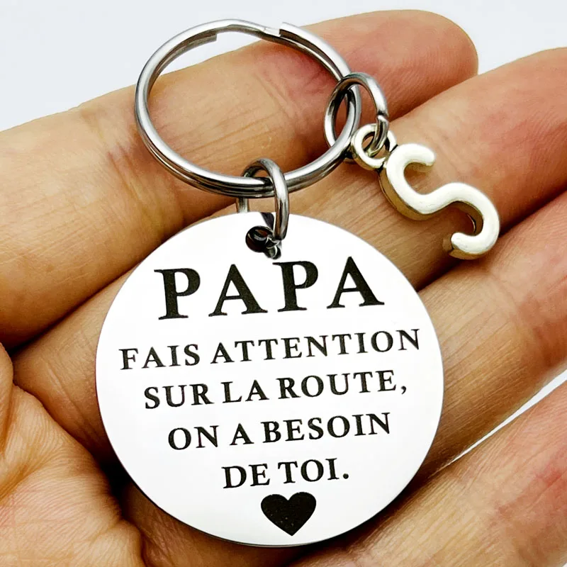 Porte-clés Cadeaux pour papa avec lettre initiale du nom 3
