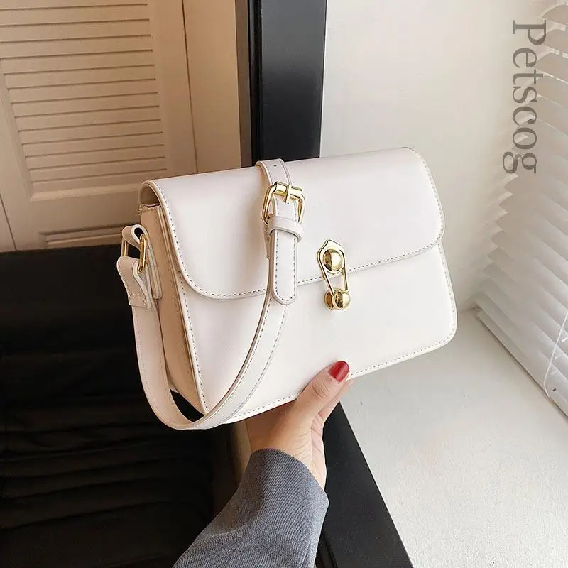 

Luxury Trend Women's Shoulder Bag Solid Flap Square Crossbody Bags Fashion Large Capacity Hasp Handbags For Ladies New 2022