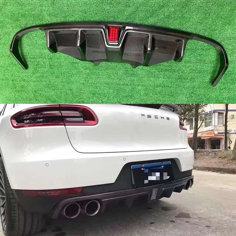 

For Porsche Macan Carbon Fiber Car Rear Bumper Diffuser Rear Splitters Spoiler Back lip shunt L Upgrade body kit