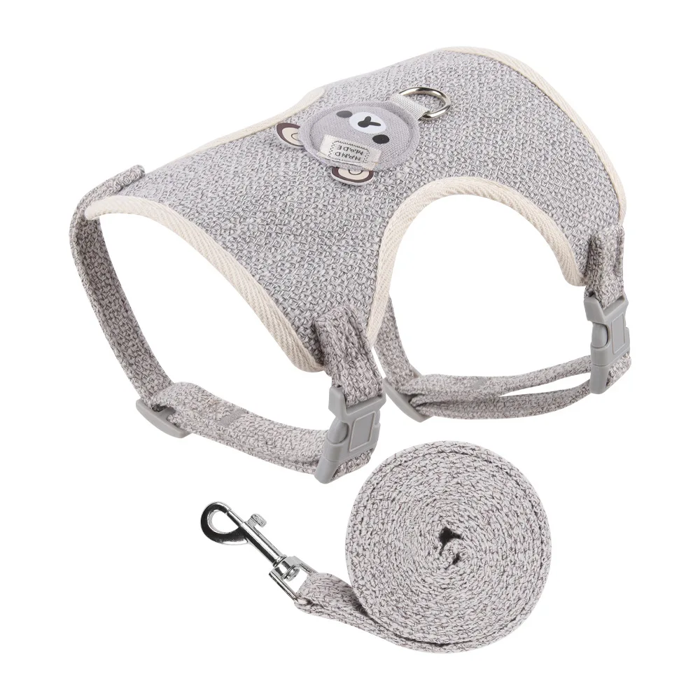Lindo juego de arnés y correa para mascotas para perros pequeños y medianos, correa para pasear gatos, chihuahua, conejo, chaleco, arnés, collar para caniche, correa, accesorios para perros