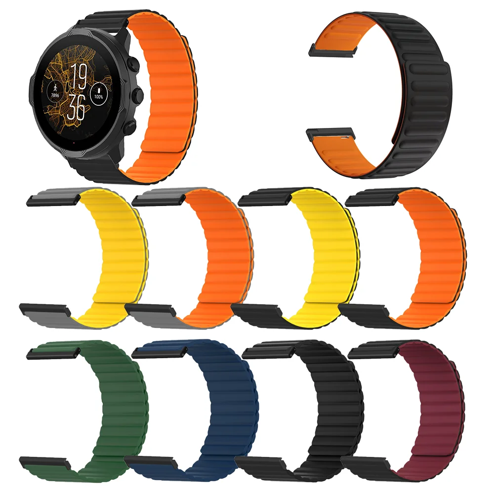 

Silicone Magnetic Loop Wrist Strap For Suunto 9 7 Baro/Suunto D5 Spartan Sport Wrist HR/Baro Smart Watch Band Bracelets Correa