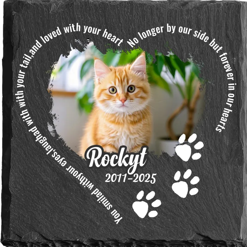 Made Pet Tombstones Printed with Photo Name Date Cat Dog Memorial Gifts Plaque Grave Garden Stones