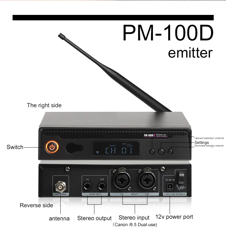 Wireless ear back stage performance live monitor headphones band professional singer back listening system