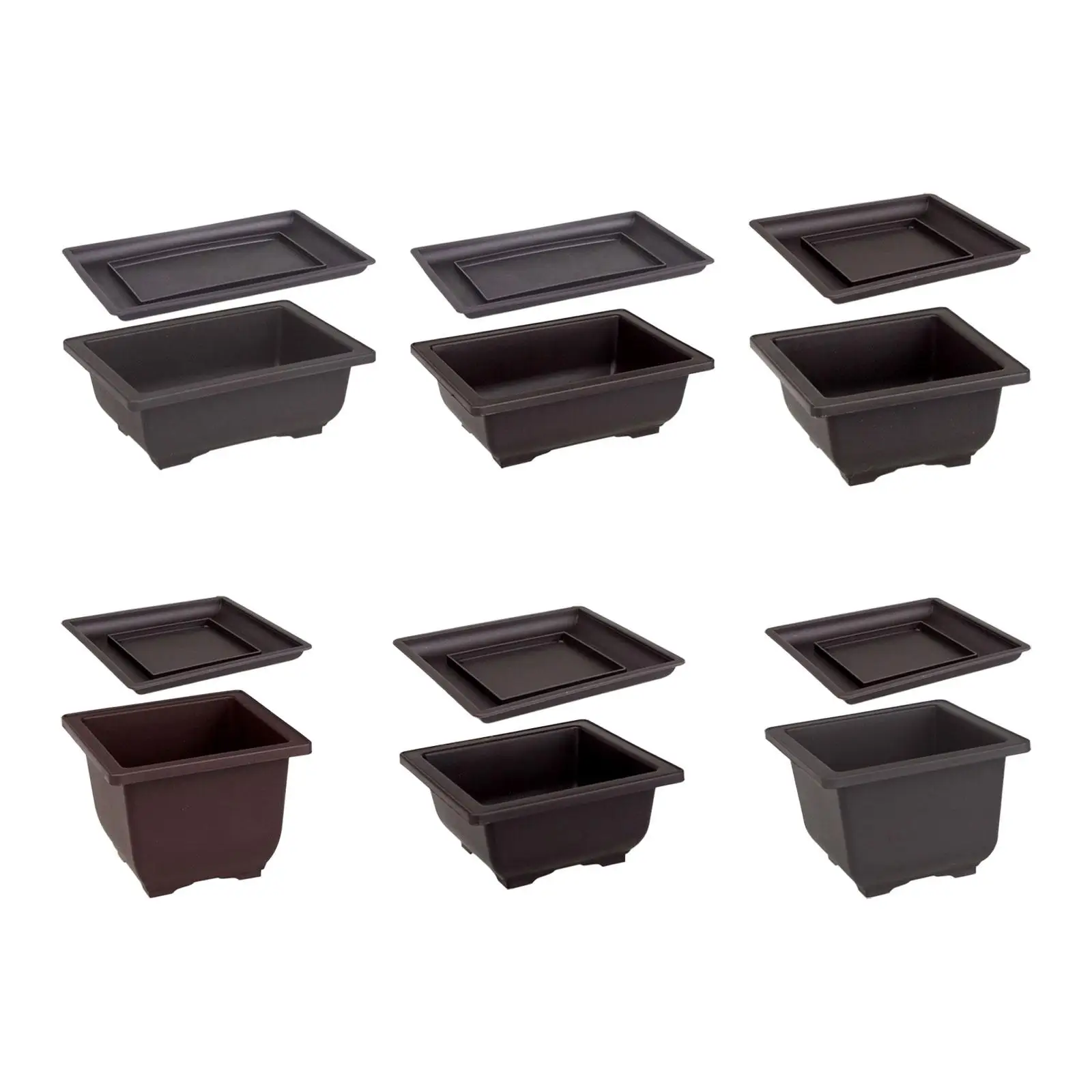 

Training Pots with Tray Vintage Plant Pots Practical Durable Bonsai Training Pots Portable for Patio Outdoor Office Home