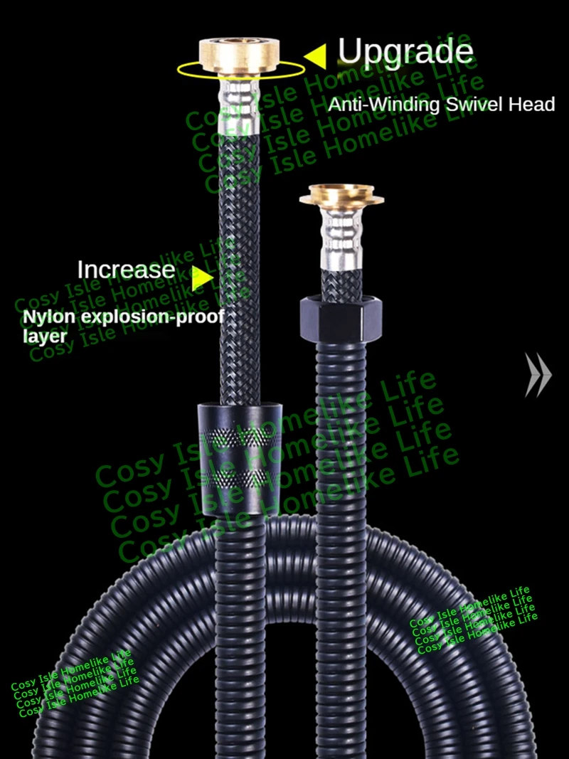 Stainless Steel Shower Pressure Hose 1m Bathroom Explosion-proof Tube Sprinkler Spray Hosepipe Shower Accessories