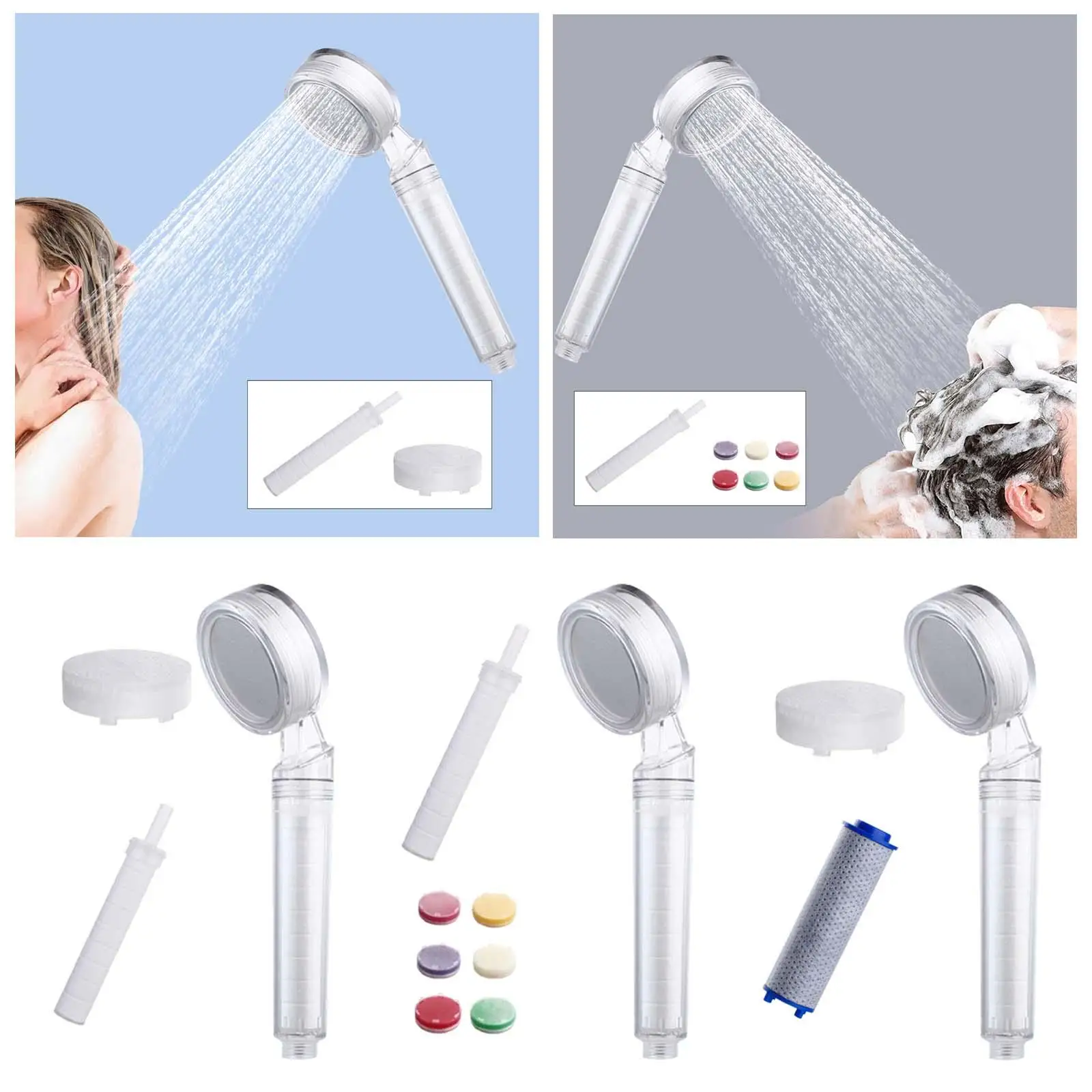 Shower Head Spray Cleaner Tool Adjustable Bathroom Showerhead Replacement