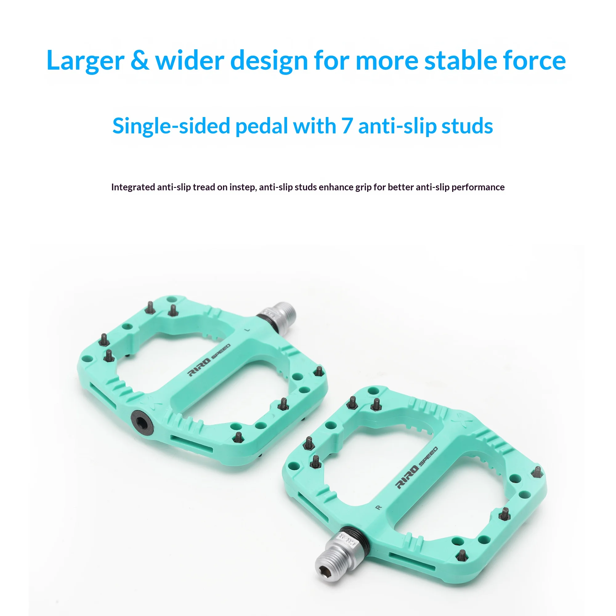 RIRO NL88 Nylon Fiber MTB Platform Pedals Anti-Slip Sealed Bearing 9/16 BMX Cycling - Image 4
