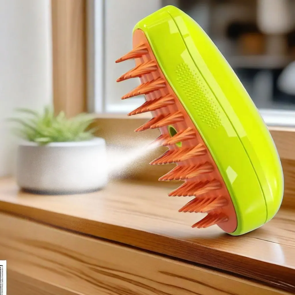 

Щетка Steamy для домашних животных, массажная расческа для кошек и собак, силиконовый массажер для домашних животных, аксессуары, распылитель воды, удаление волос, мягкая щетка для ухода