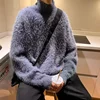 Winter Imitation Mohair Turtleneck Sweater Fashion Causal Loose High Street Knit Sweaters Pullovers Men Top Male Clothes 1