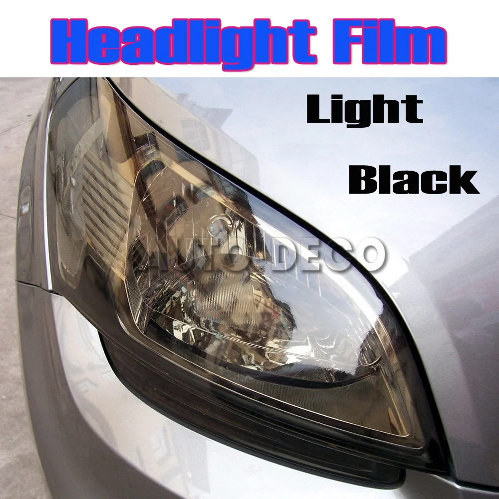 10 Meter x 30cm Light Smoke Black Tint Film Headlights,Tail lights 