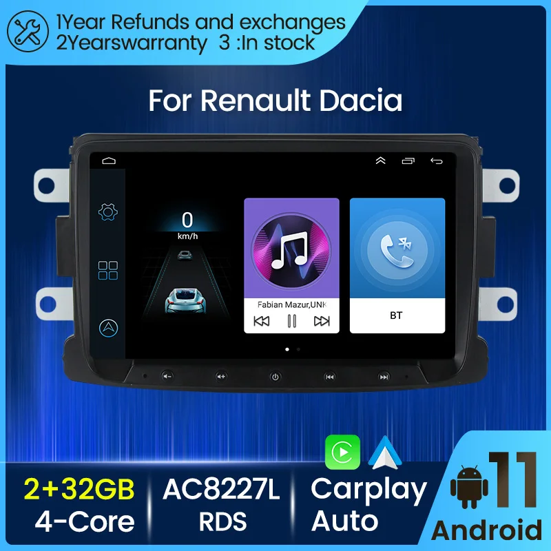 2 Din Android 11.0 Car Radio GPS For Dacia Sandero Duster Renault Captur Lada Xray Logan Multimedia Player Auto Carplay |