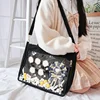 Big Ita Bag Black with Insert Japanese Cute Clear Women Double Straps Girls Kawaii Transparent Shoulder Bag Purses and Handbags 2