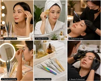 Pincettes à cils courbées et droites professionnelles, 3 pièces, en acier inoxydable 45 °   Outil de greffage pour extensions de cils et de sourcils 4