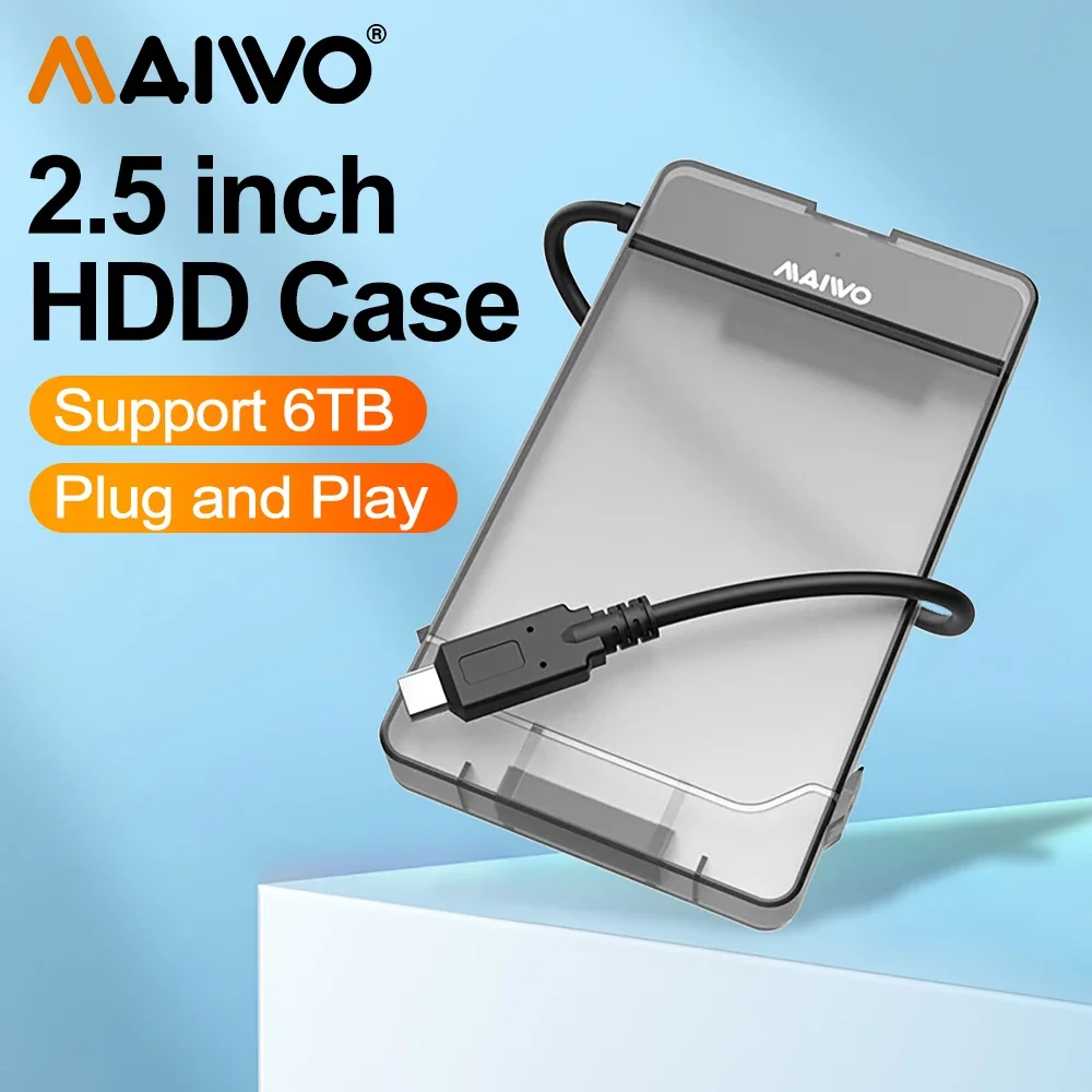 

MAIWO 2.5 Inch HDD Case Portable Hard Drive Enclosure Type C SATA HDD SSD Case 6TB Hd Hard Disk Drive Ssd Case for PC Laptop