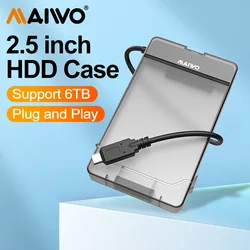MAIWO 2.5 Inch HDD Case Portable Hard Drive Enclosure Type C SATA HDD SSD Case 6TB Hd Hard Disk Drive Ssd Case for PC Laptop