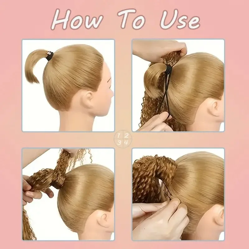 18Inchs Synthetic Kinky Curly Ponytail Clip In Hair Extension For Women  Hairpiece Drawstring DIY Ponytail