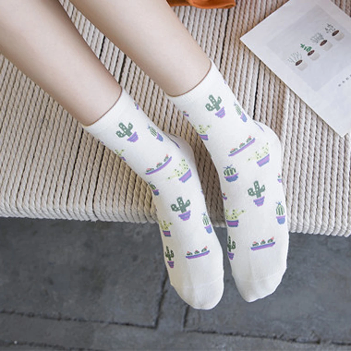 5 Paare/los Damenmode Baumwollsocken Niedliche Happy Crew Socken für Damen Skateboard Sport Baumwollsocken – Detail 9