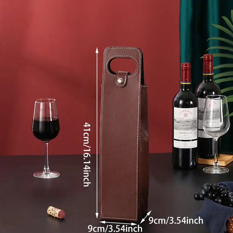 Luxury PU Leather Wine Bottle Gift Box – 2025 Hot Sale Universal Red Wine Packaging Bag... - SKU LWBB1428 - UGI Packaging