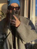 Women's Casual Loose Stand Collar Jackets 2023 Spring Warm Grey button Long Sleeve Bombers Fashion Plush Solid Female Outwear - Image 2