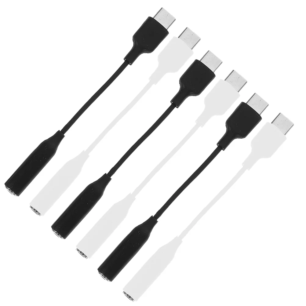 

6pcs Type-c Headphone Adapter Phone Type-C to Audio 35mm Cable Cord Accessory