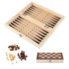 ZK20 3 in 1 Chess Board Game Set Intellectual Growth Chess Checkers Set for Family Friends Wood 24 X 24cm / 9.4 X 9.4in 4