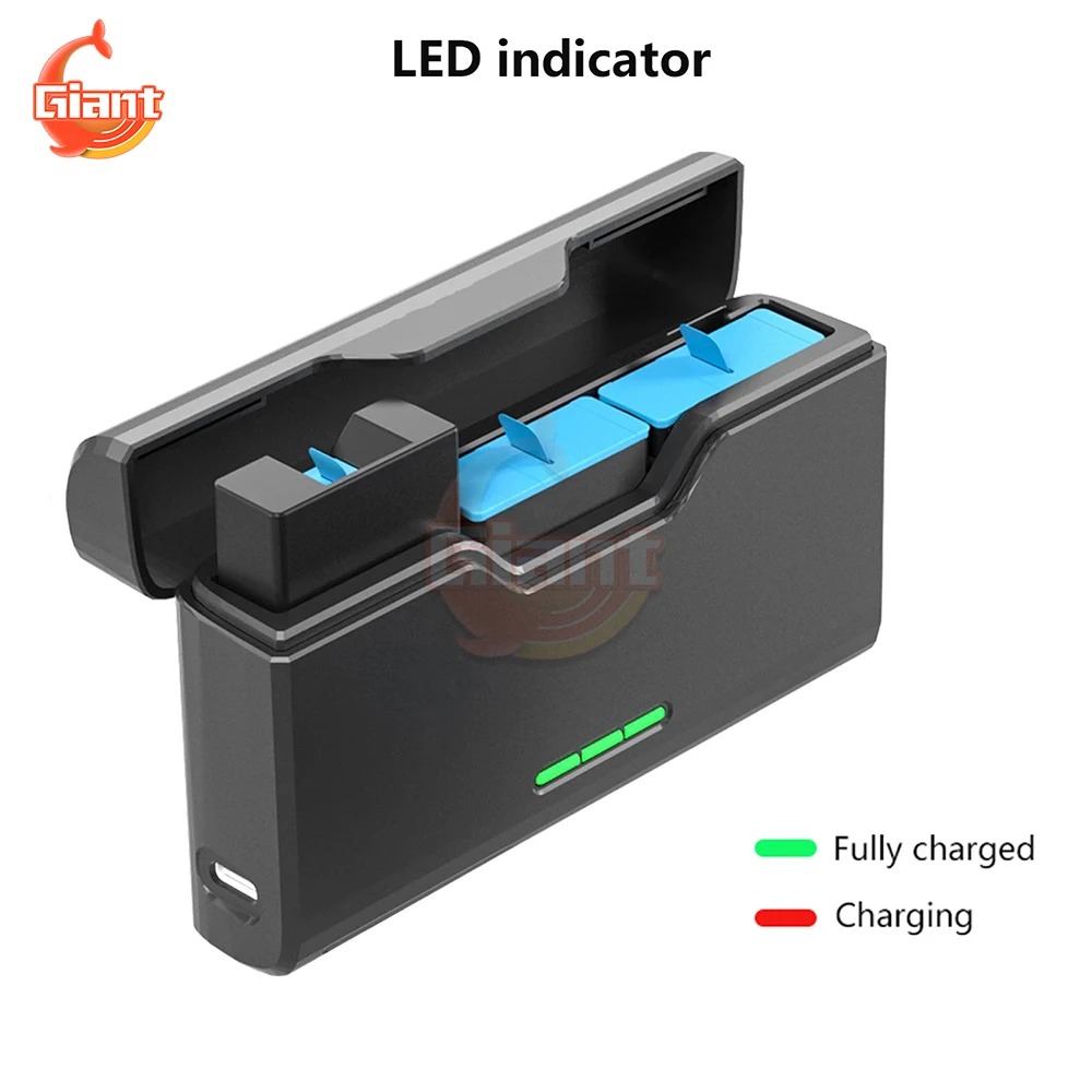 

3-канальное зарядное устройство для аккумуляторов с портом Type-C, умный зарядный футляр, зарядное устройство для аккумулятора, контейнер для хранения аккумуляторов для GoPro Hero 5, 6, 7, 8, 9, 10, 11 моделей