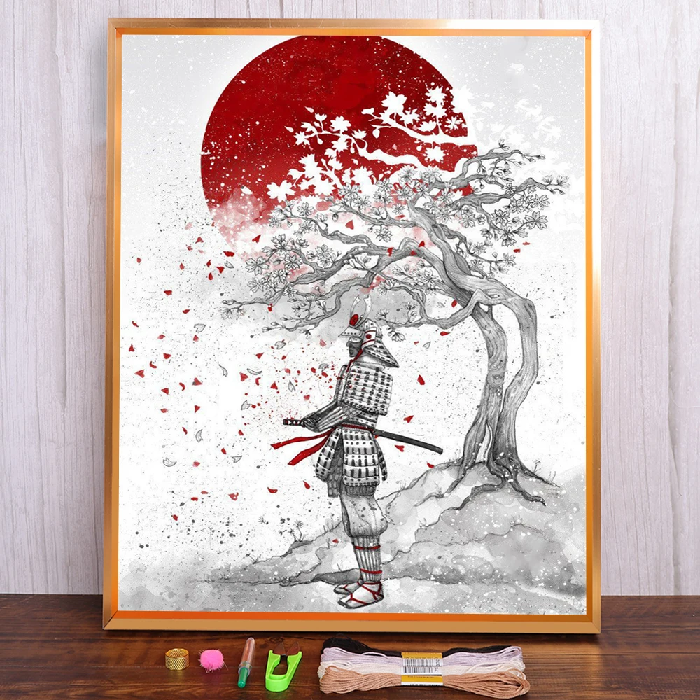 Kit Punto Croce Geisha Giapponese - Ricamo 11CT 40x50cm Per Adulti