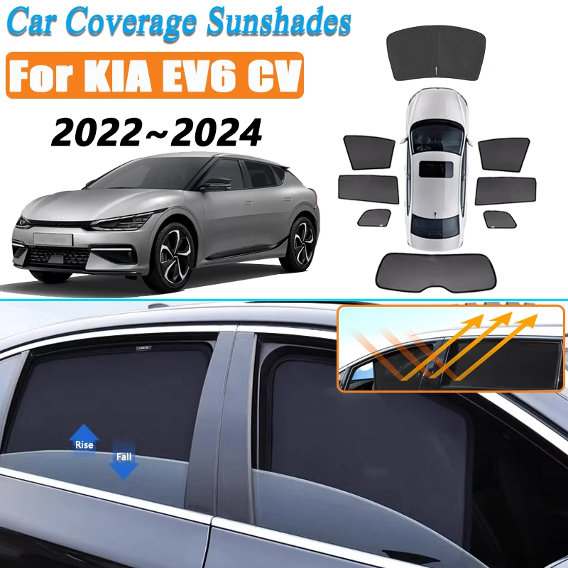 Car Mesh Coverage Sunshades For Kia EV6 CV Accessories Auto Sunscreen Window Sun Shade Covers Magnetic Sun Visor
