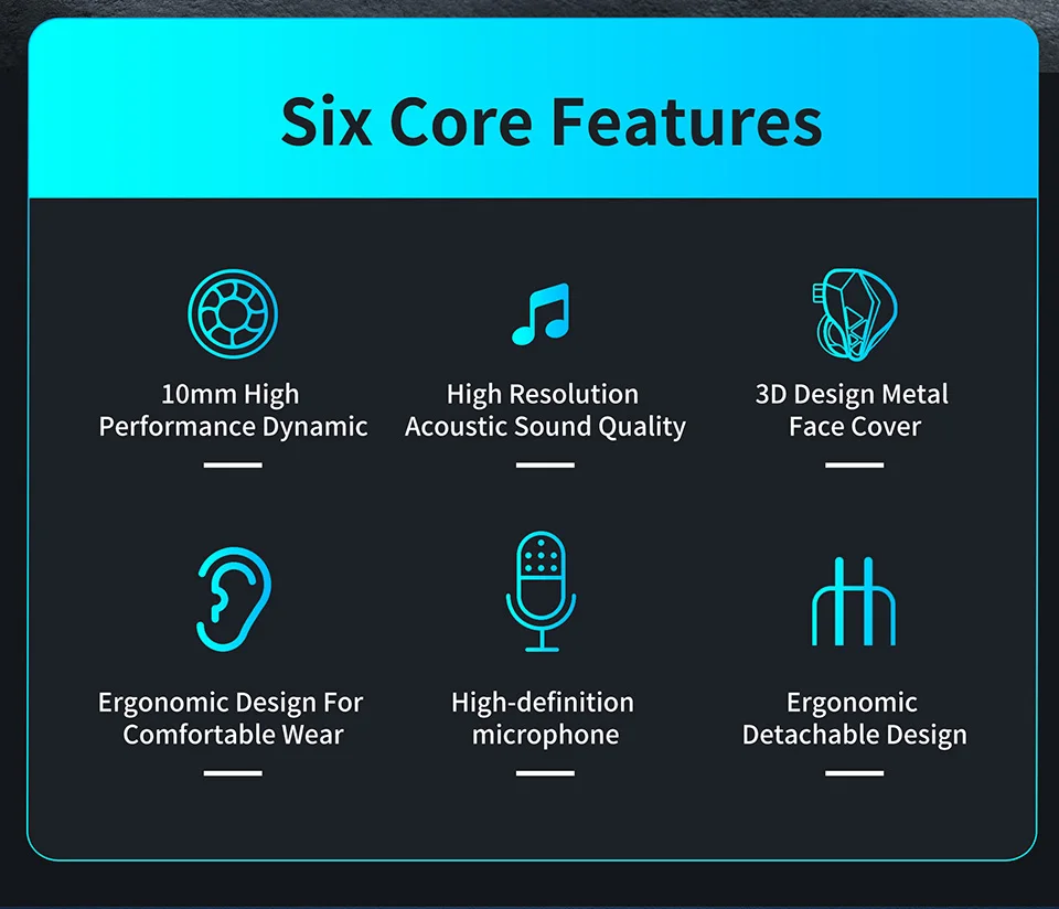 Description Picture 3 of itemKZ EDXS Metal Wired Earphones Bass Earbuds In Ear Monitor Headphones HiFi Music Sport Noise Cancelling Headset With Microphone