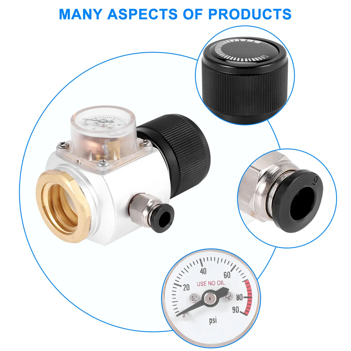 

CO2 Charger Regulator Pressure Reducer Adapter for Glass Bottles Aquarium Beer ,BE030