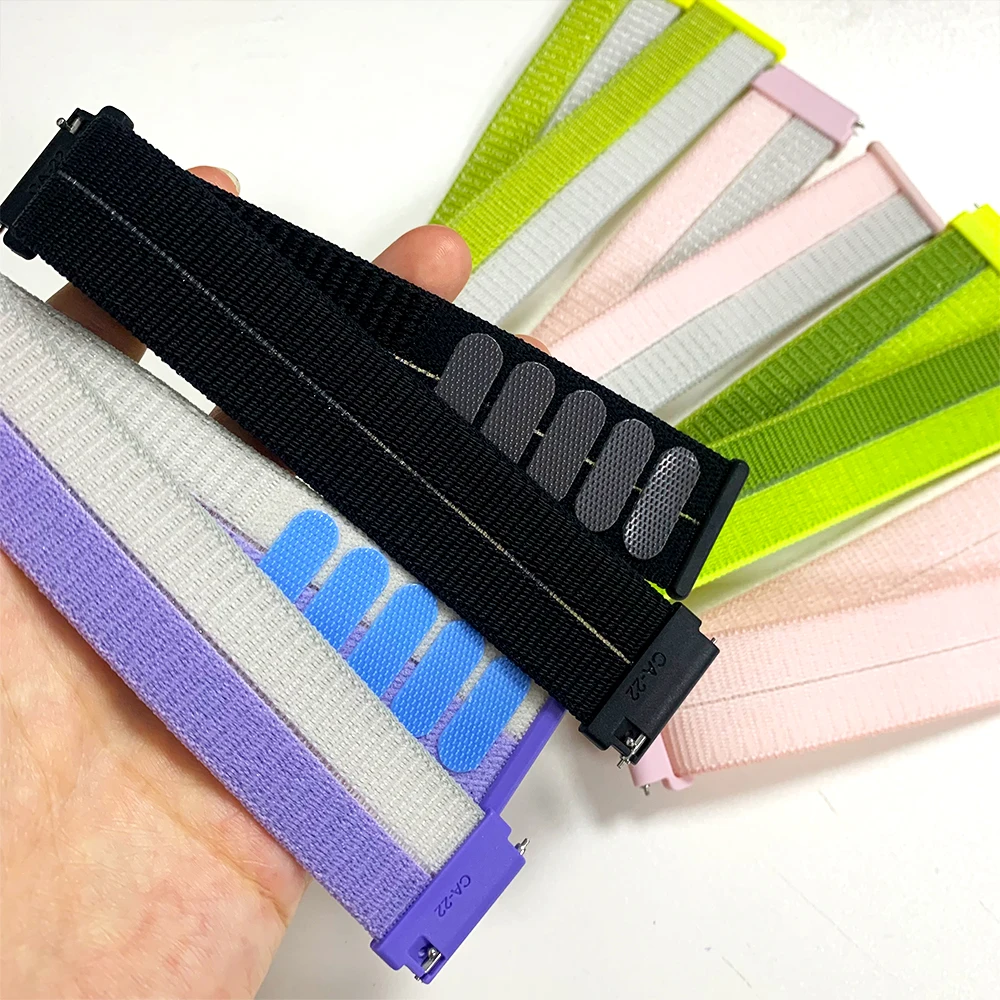 Breathable Nylon Loop Strap with Velcro Closure - 20mm/22mm