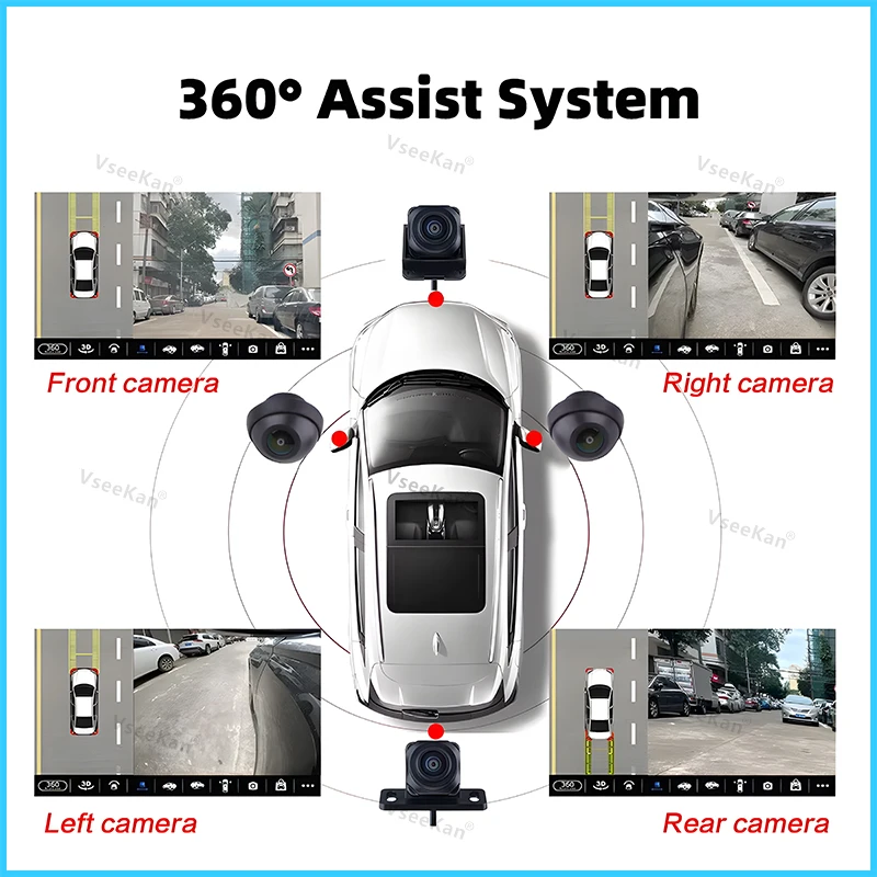 Sony WDR1080P car 360 camera pantalla coche android 3DSurround View system 4 Channel DVR Recorder Accessories Android built-in 360