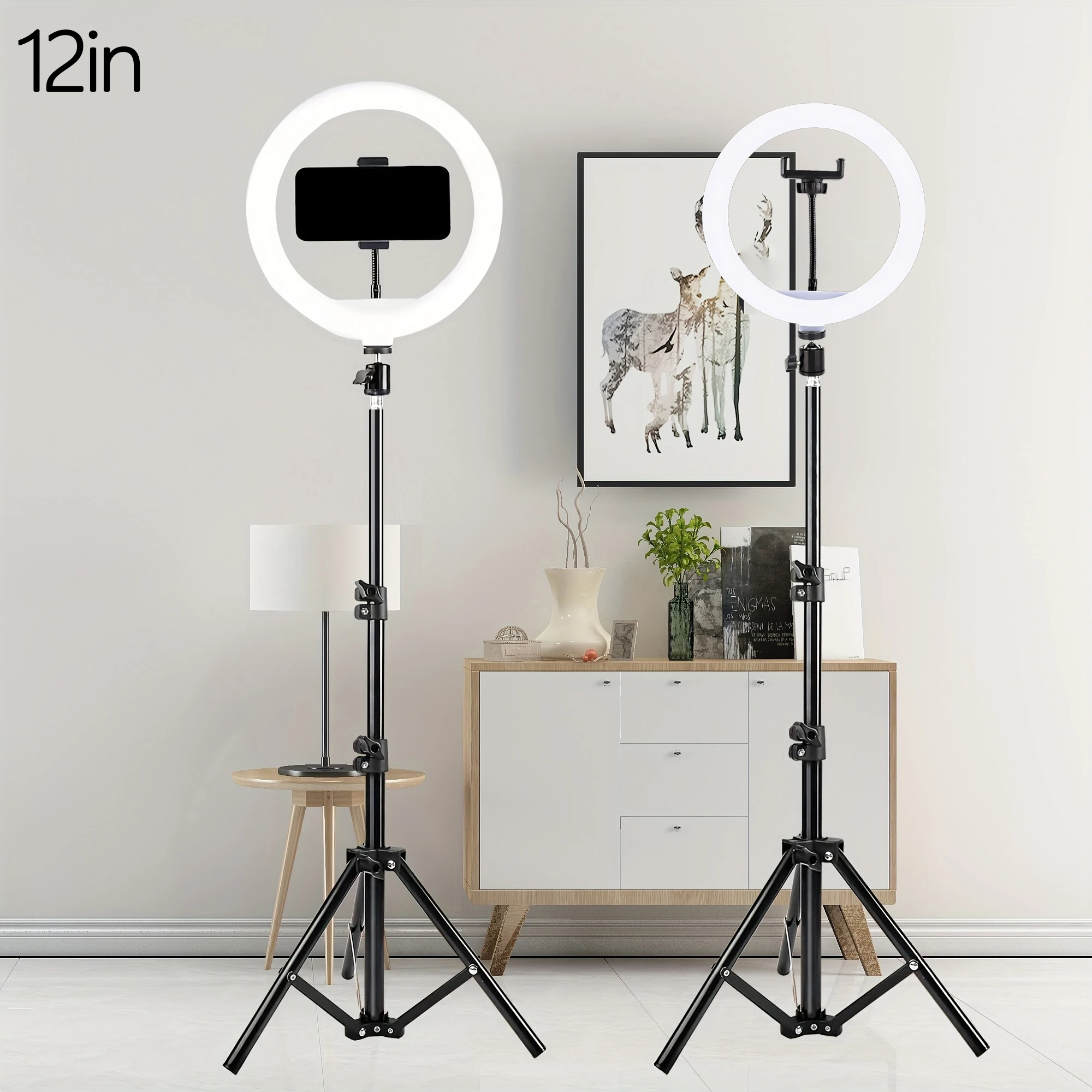 LED Selfie Ring Light with Adjustable Brightness and Tripod